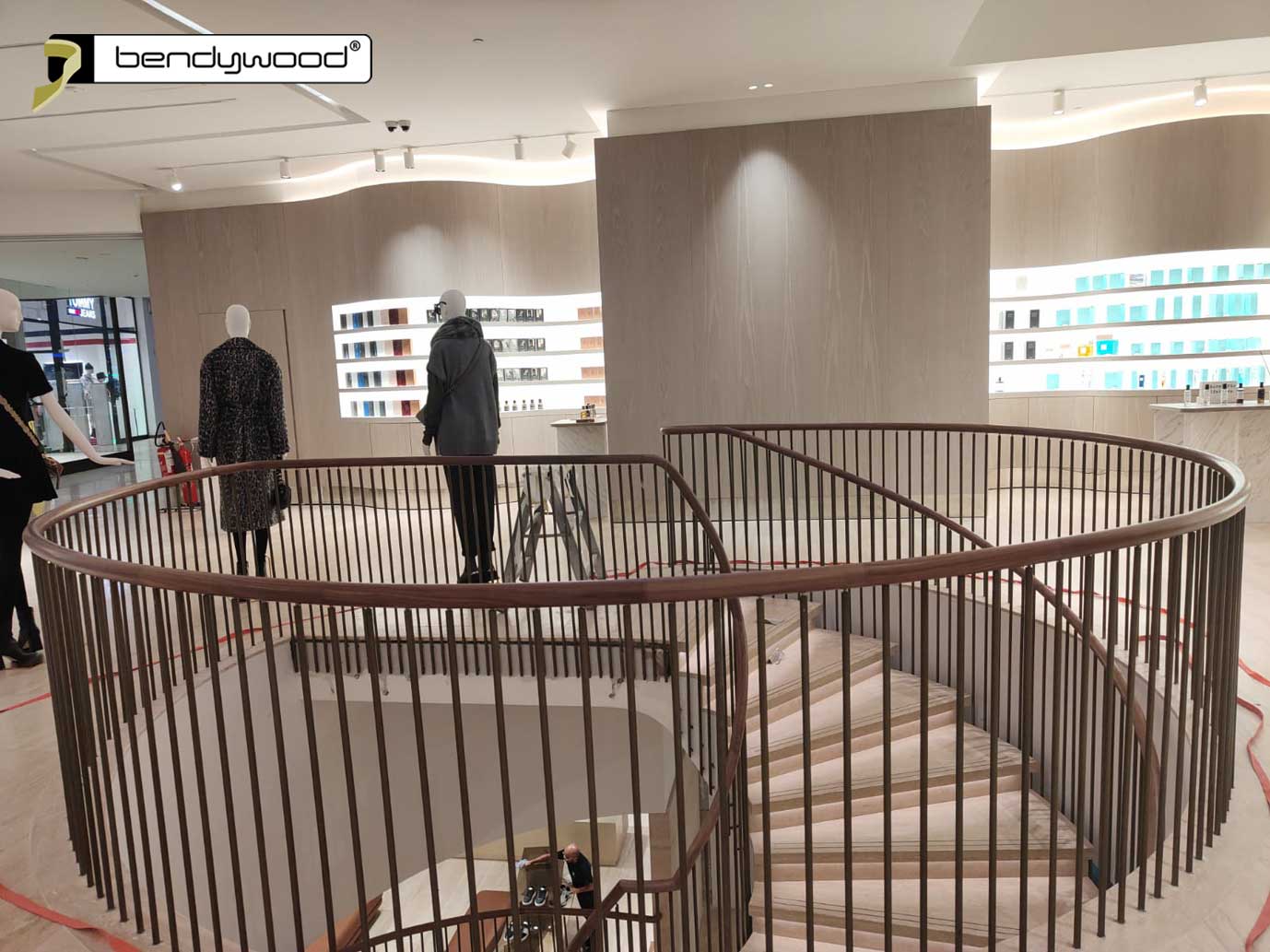 Elegante Lösung für gerade Geländer, mit Bendywood® - Handläufen möglich