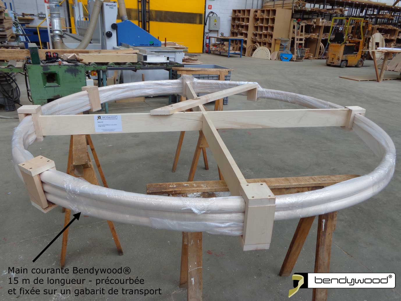 Main courante courbée érable ø40mm