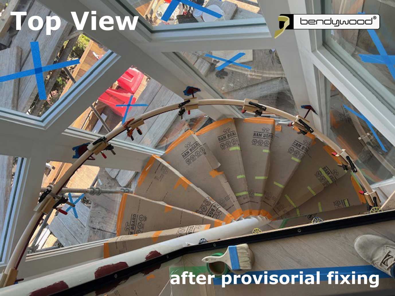 Spiral Handrail clamped 2