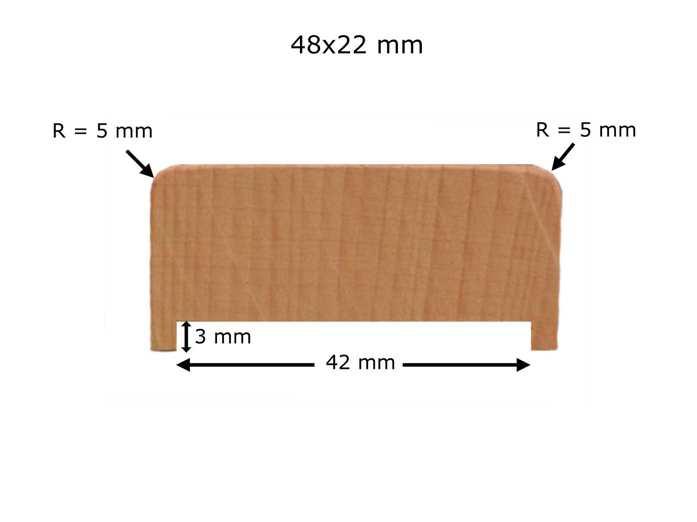 Profilo rettangolare con incavo in legno pieghevole Bendywood®