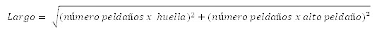 Fórmula para el cálculo del largo de pasamanos para escaleras de caracol